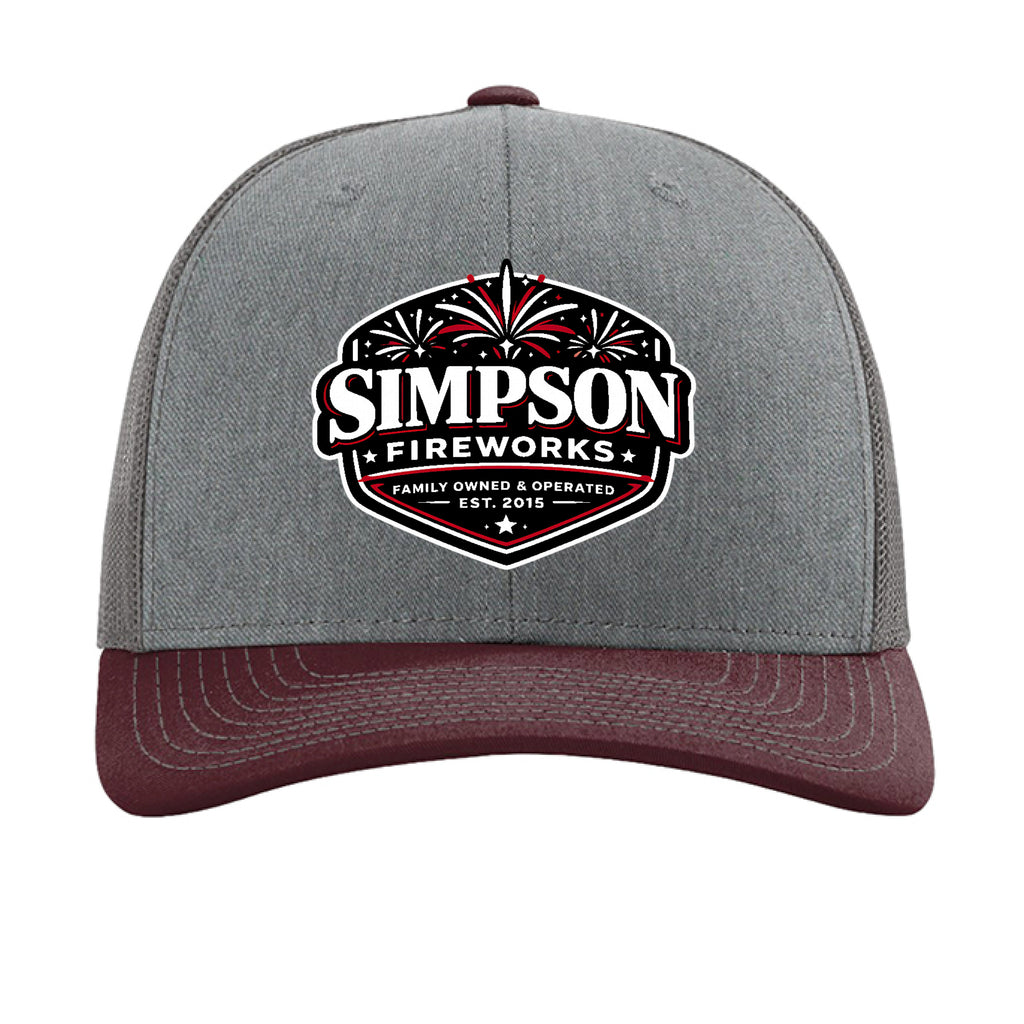 Heather Grey/ Charcoal/ Maroon - FRONT